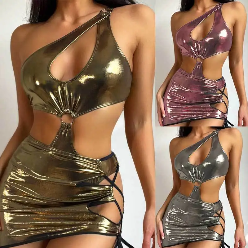 

Сексуальный женский комплект бикини Prowow, боди + накидка, юбки, купальники из двух предметов, глянцевый женский купальный костюм, пляжная одежда