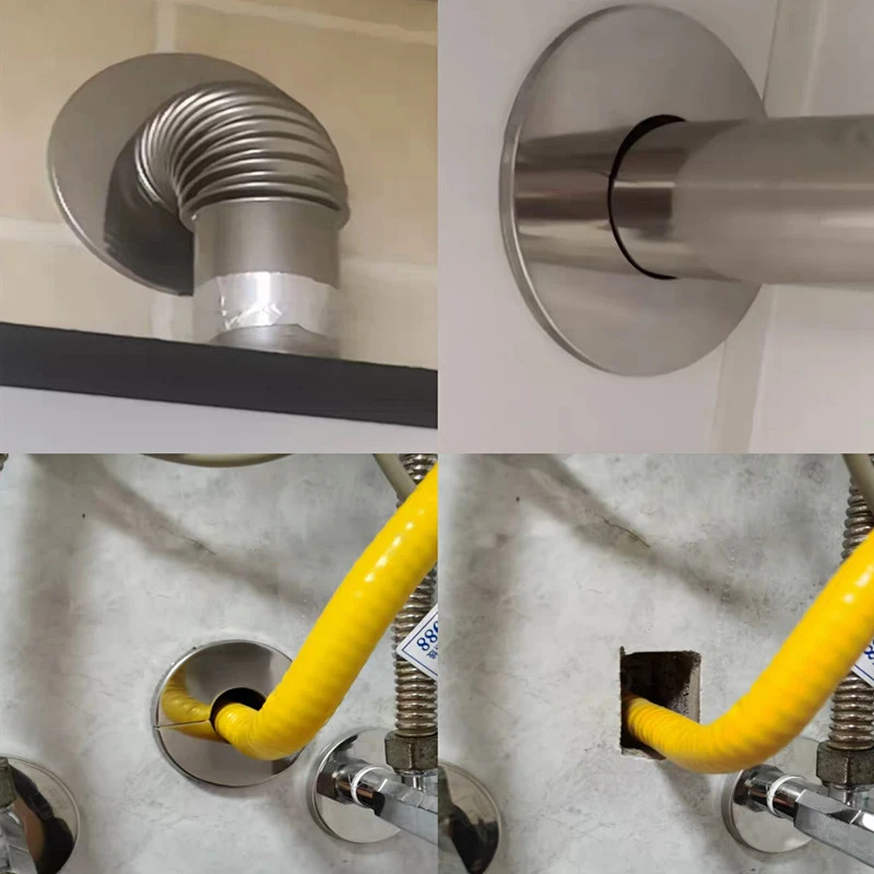 

Stainless Steel Radiator Pipe Collar Shower Faucet Angle Valve Pipe Plug Decor Cover Snap-on Plate Kitchen Faucet Accessories