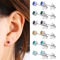 oocyspoo studs ear piercing gun birthstone gem ear stud earrings goldsilver color studs tragus cartilage body jewelry