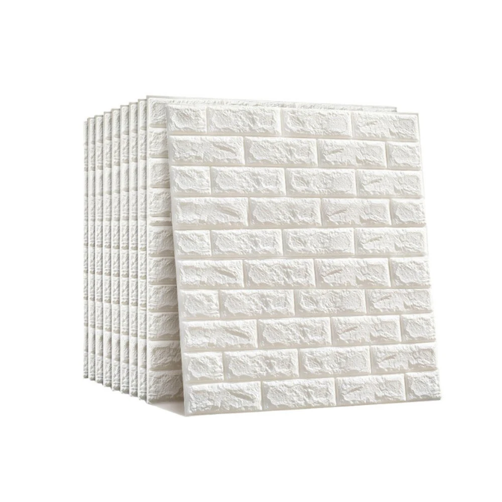 

10pcs 3D Wall Sticker Imitation Brick Bedroom Decoration Waterproof Self Adhesive Wallpaper For Living Room Kitchen TV Backdrop