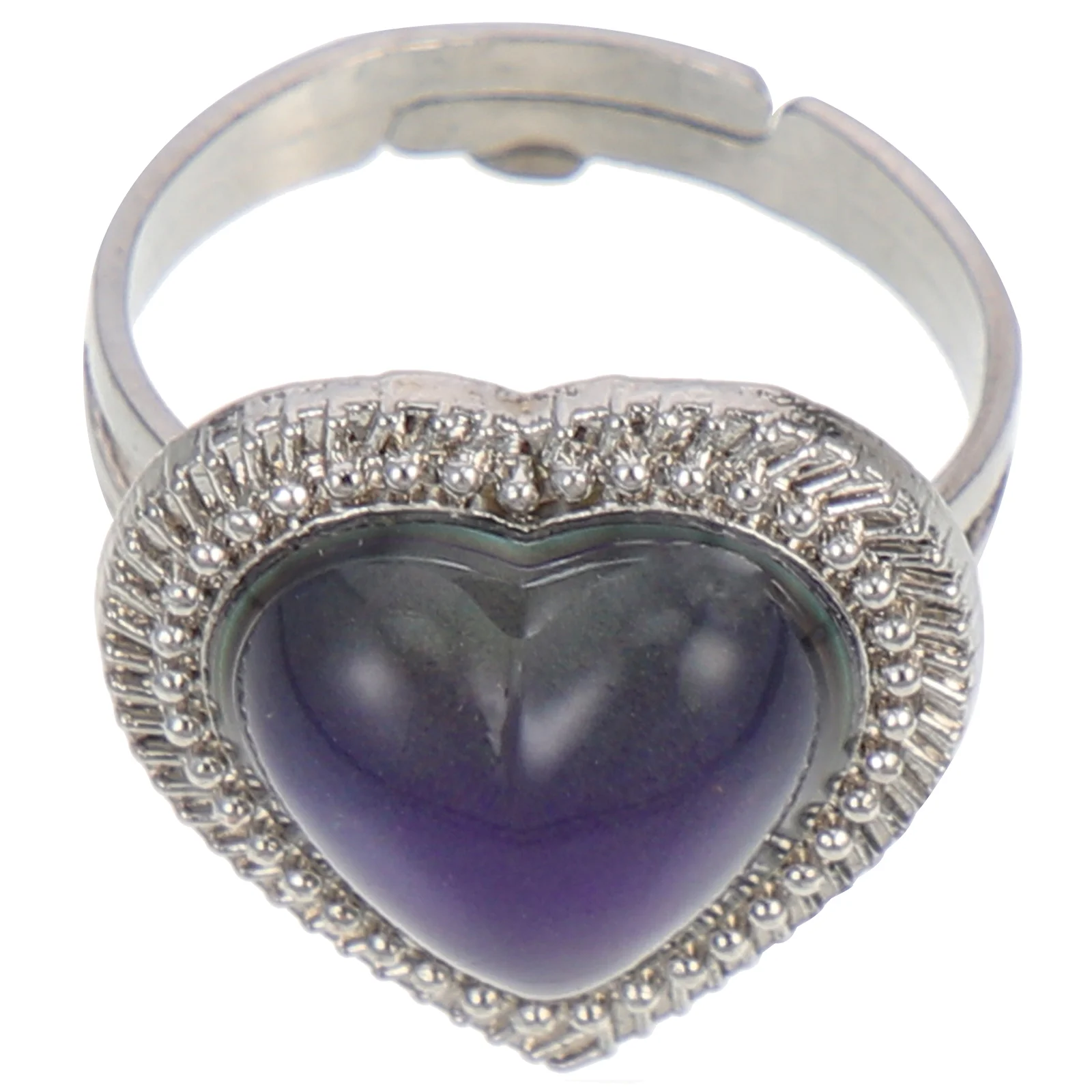 

Heart Gemstone Mood Ring Fashion Color Changing Temperature Ring Adjustable Ring