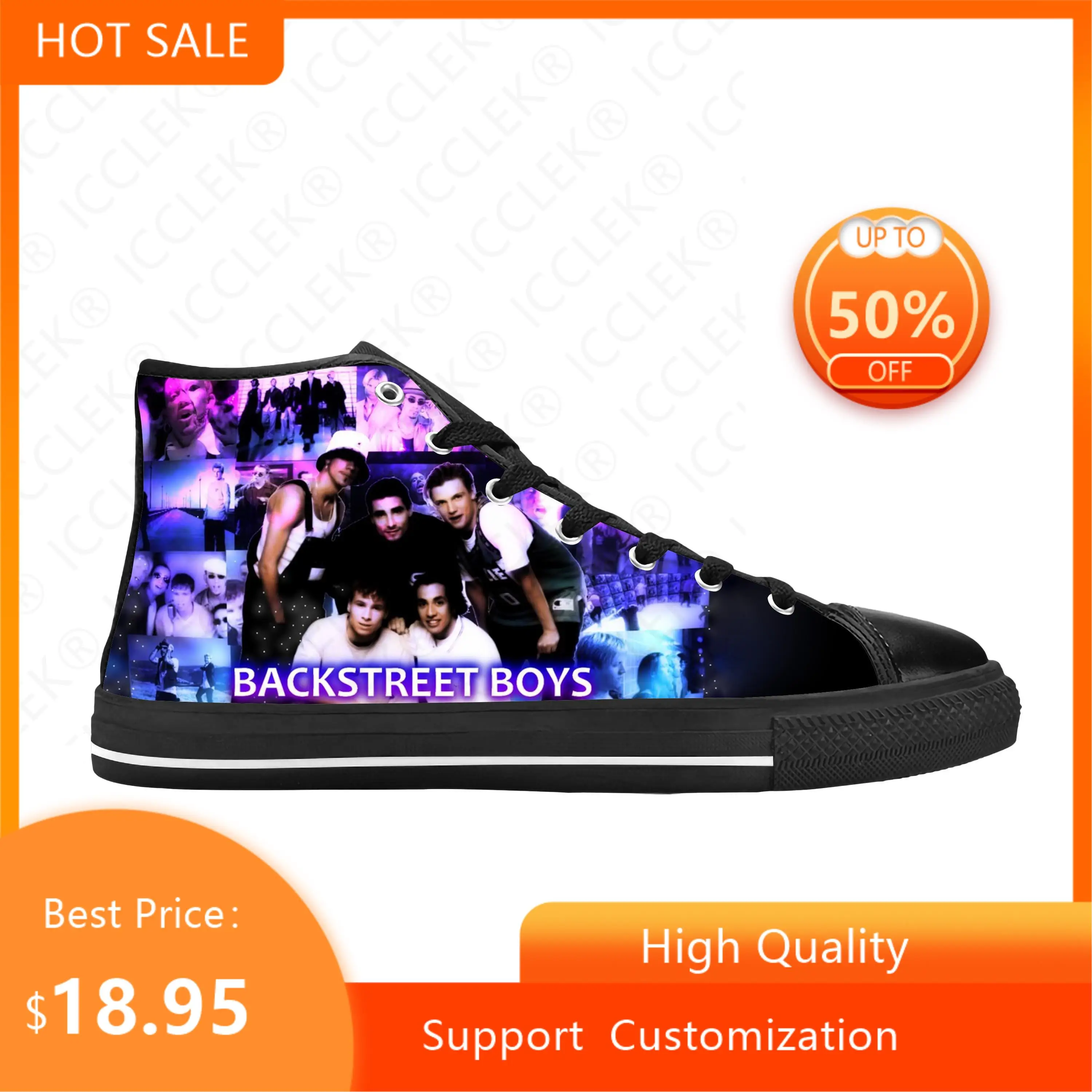 

Backstreet Boys Pop Rock Band Music Singer Funny Casual Cloth Shoes High Top Comfortable Breathable 3D Print Men Women Sneakers