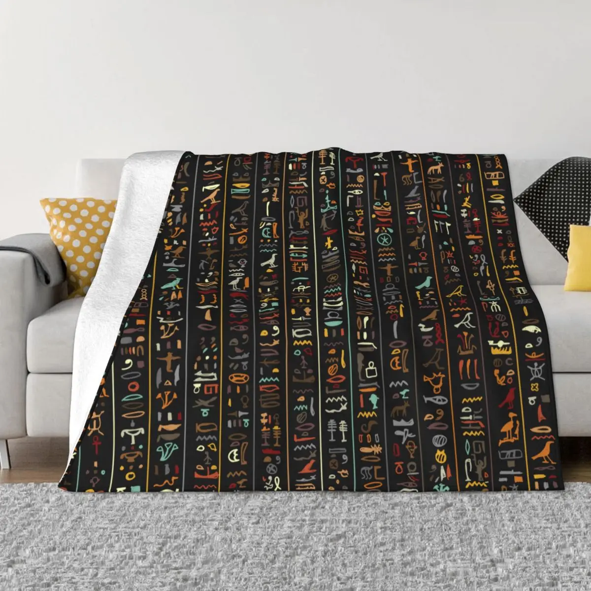 

Одеяло в стиле древнего Египта, египетского иероглифа, Коралловое флисовое плюшевое всесезонное дышащее теплое покрывало для кровати, уличный коврик