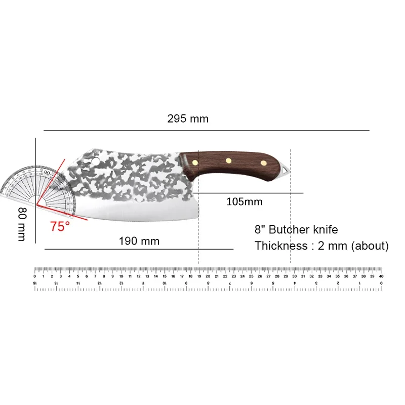 Тесак для измельчения мясной нож резак с высокоуглеродистым покрытием бритва