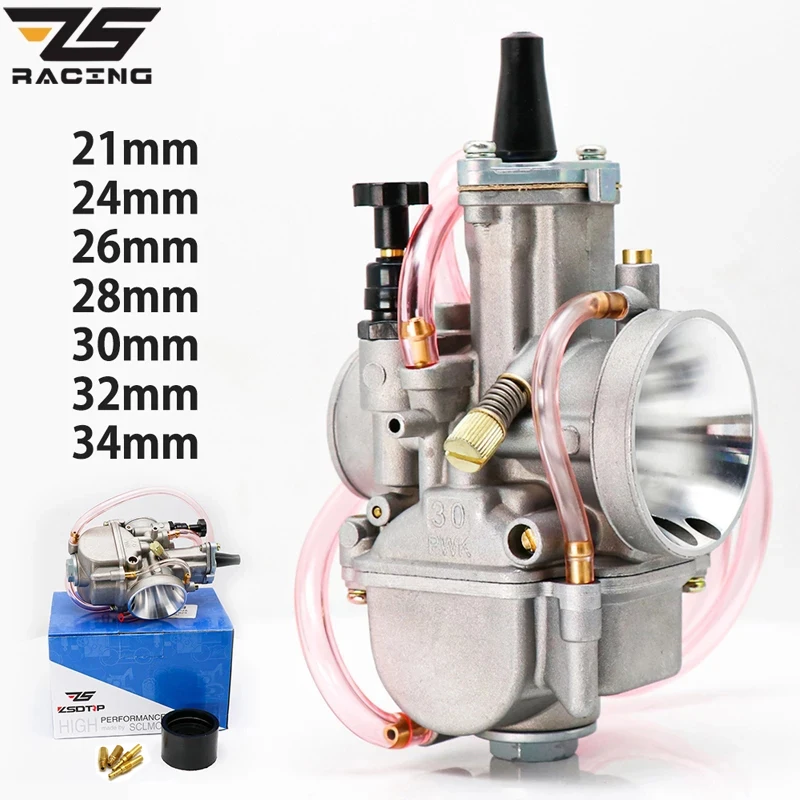ZS Racing Universal For PWK 21 24 26 28 30 32 34 2T 4T For Keihin Koso PWK Carburetor With Power Jet For 75cc-250cc Moto