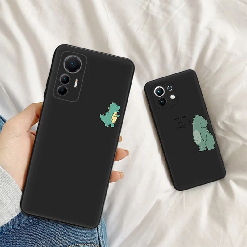 Матовые чехлы для телефонов Redmi 12 12c 13c Note12 Note13 Pro сомнения динозавр мультфильм Xiaomi