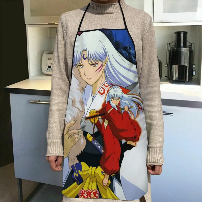 

Аниме фартуки Inuyasha для дома, кофейни, чистящие фартуки, антигрязные кухонные аксессуары для мужчин и женщин, 50x75 см, 68x95 см, милый подарок
