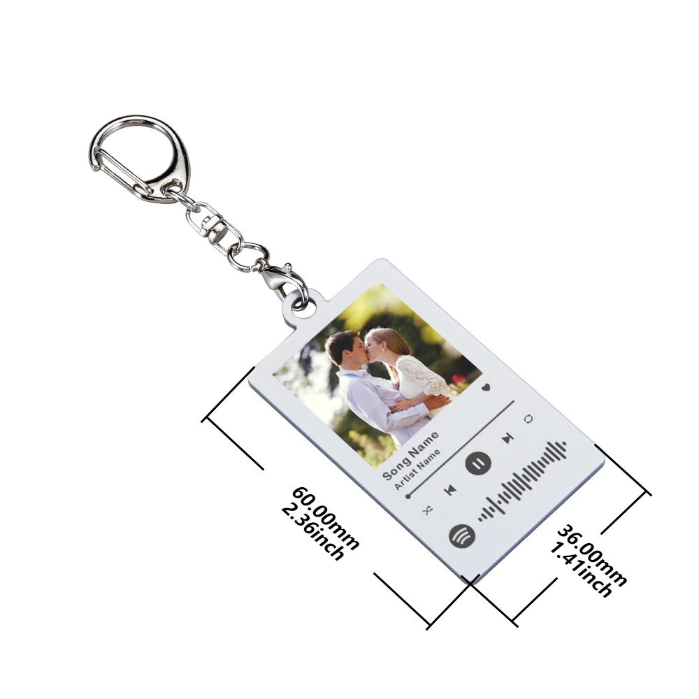 Custom Song Spotify Acrylic Keychain Personalized Photo Artist Music Code Album Cover Girlfriend Birthday Gift Couple Keyring images - 6
