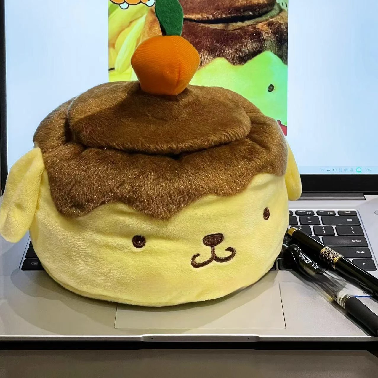 

20cm Sanrio Cute Cartoon Anime Pom Pom Purin Stuffed Plush Toys Dolls Storage Box Snack Bags Office Decoration Gift For Kid Girl