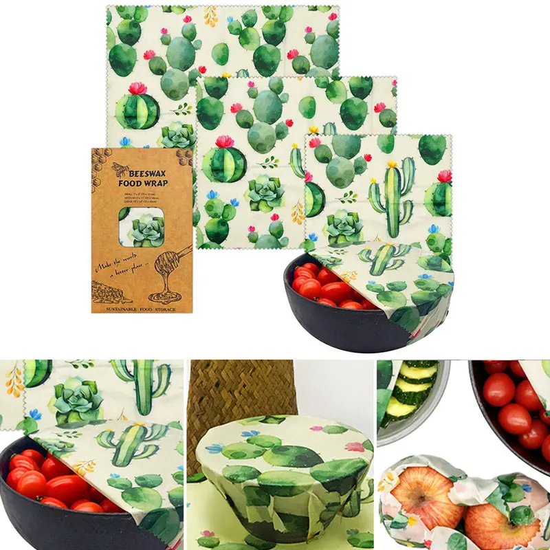 

Eco Friendly Reusable Food Wraps Food Fresh Keeping Storage Organic Beeswax Cloth Wrap Wholesale