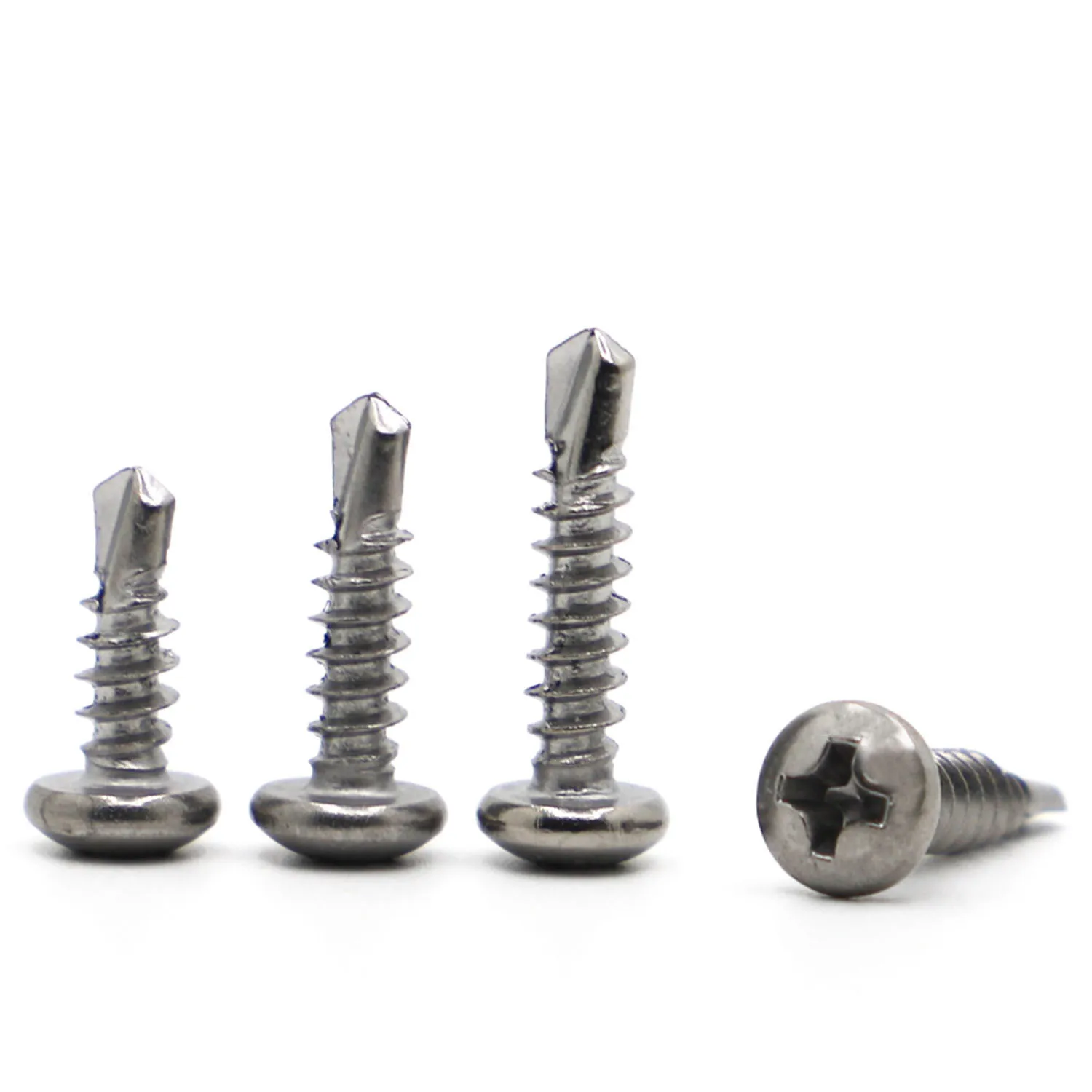 

20pcs M4.2 M4.8 Phillips Pan Head 410 Stainless Steel Self Drilling Screw Thread Self Tapping Screw Length 13-70mm