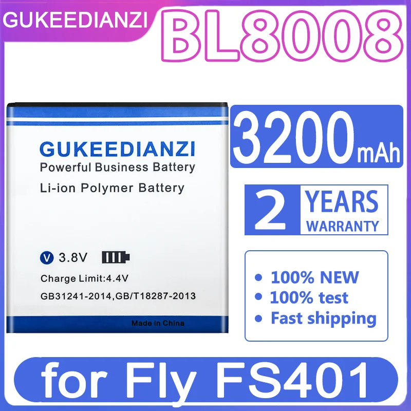 Аккумулятор GUKEEDIANZI 3200 мАч BL 8008 для Fly BL8008 мобильный телефон Batteria + номер
