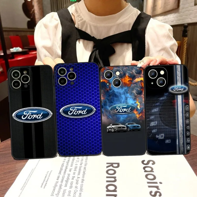 

Брендовый автомобильный чехол для телефона Ford, роскошный дизайн для Apple Iphone 14 Pro Max 12 Mini 11 13 Xr X Xs 6s 7 8 Plus, задняя крышка