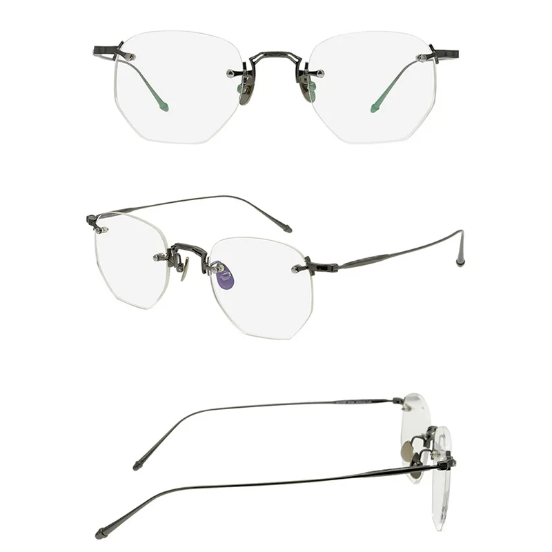 Belight Optical Japan Design Square Shape Ultra Light Rimless Glasses Prescription Lens Eyeglasses Retro Frame Eyewear M 3104