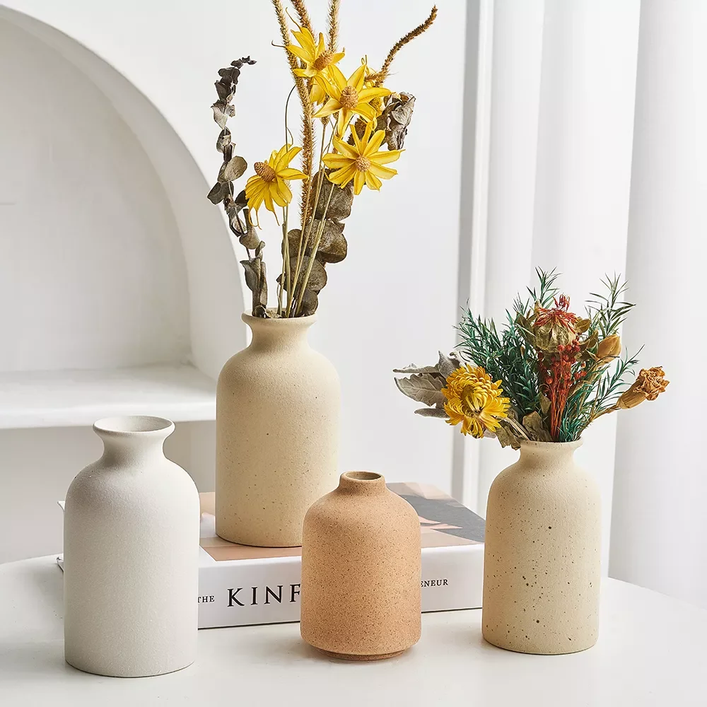 

NEW2023 Scandinavian Home Decor Dried Decoration Ceramic Vase Living Room Decoration Accessories Modern Office Home Decor Gift