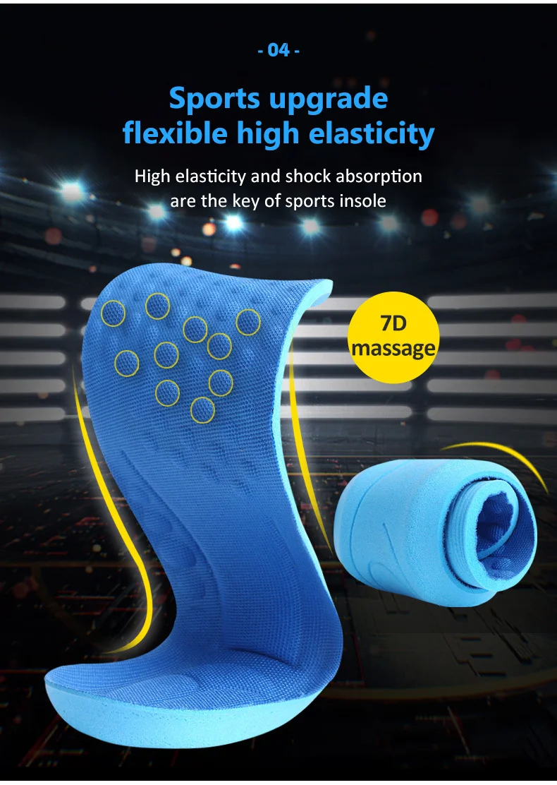 

Deodorant Shoe Insoles for Sneakers Shock Absorption Breathable Inner Soles Foot Pads Arch Insole Running Template Feet Shoes