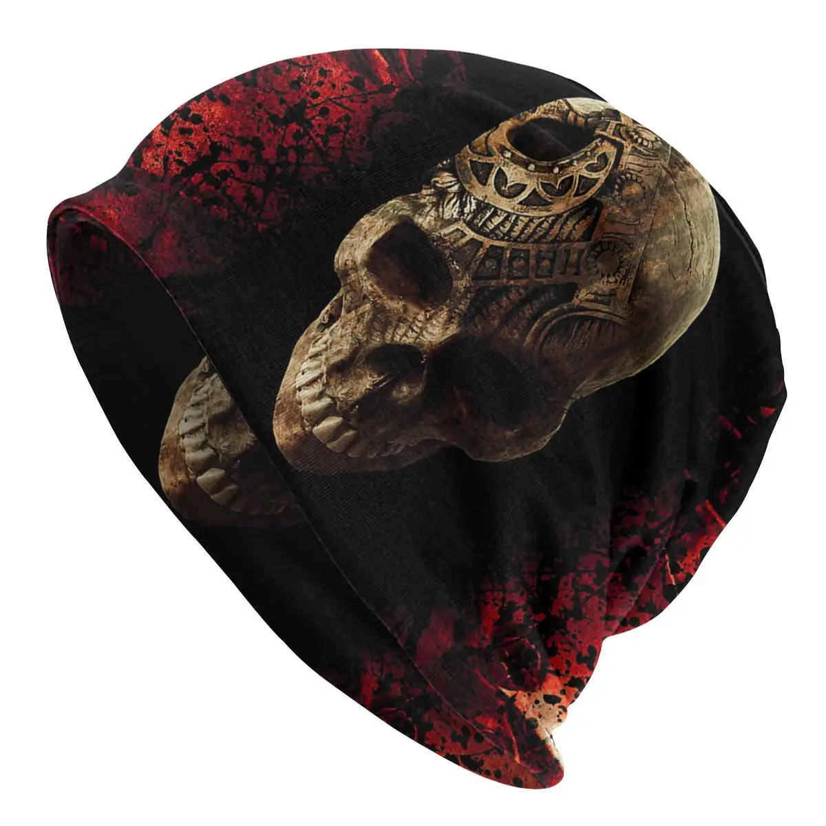Gothic Skull Cap Punk Heavy Metal Goth Adult Street Skullies Beanies Hat Summer Warm Dual-use Bonnet Knitted Hat