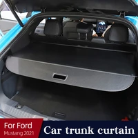 pu trunk cargo cover for ford mustang 2021car luggage carrier anti peeping adjustable interior accessories 1pcs black