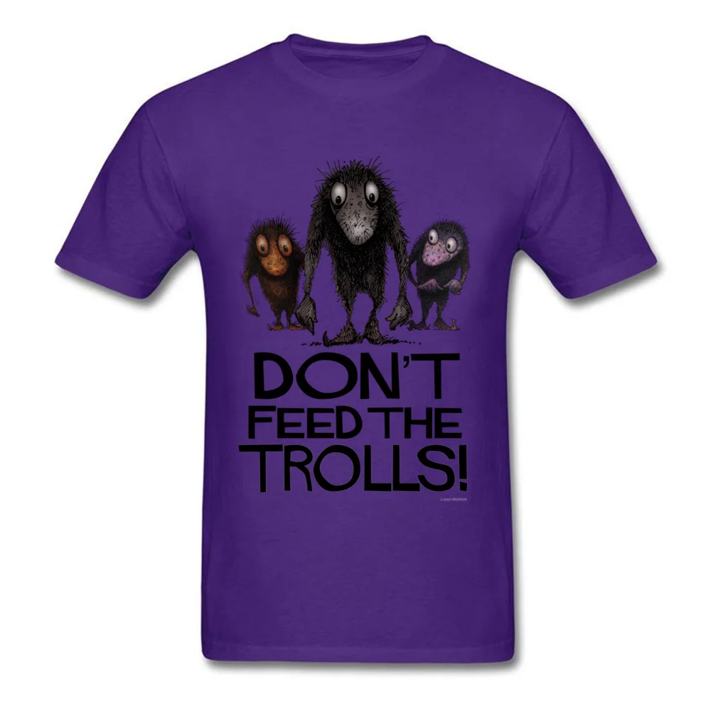 

Mens Short Sleeve New Coming 100% Cotton Fabric Tee-Shirt Dont Feed the Trolls O Neck T-shirts Funny Tops & Tees Print