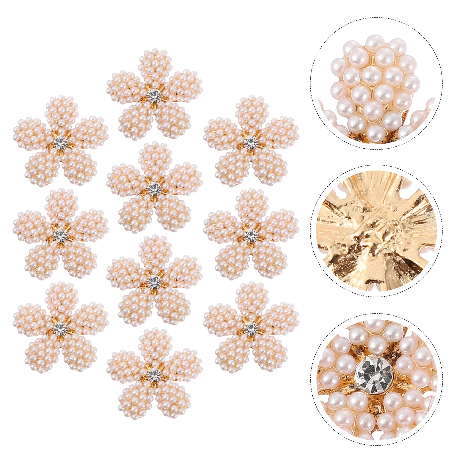 

Pearl Flower Accessories Alloy Hair Decor Shape Charms Design Headdress Making Materials Crafts DIY Decorative Hairpin Headwear