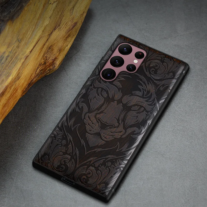 Чехол Elewood для Samsung Galaxy S22 Ultra Plus тонкий деревянный чехол с резьбой аксессуары