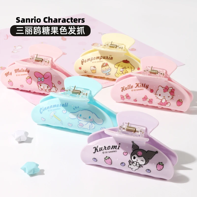 

Kawaii Хелло Китти аниме хобби Mymelody Kuromi Cinnamoroll милая леди конфетные цвета волос фотоакула зажим для волос аксессуары для волос