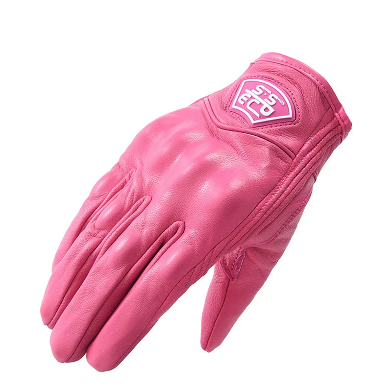 Protective Gear For Outdoor Cycling, Waterproof Leather Sports Gloves That Touch The Phone Screen,Pink Fashion Protective Gloves