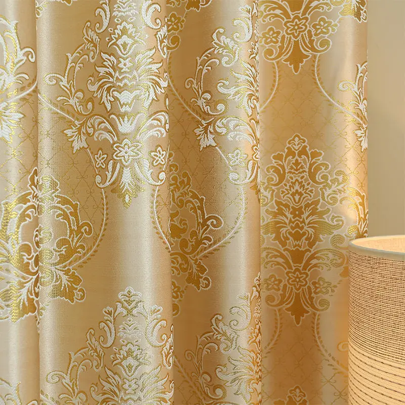 

Curtains for Bedroom Living Dining Room High-precision Jacquard Thickening Simple European Gold Wire High Shading