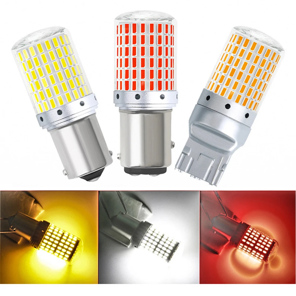 

Car Lights Signal Lamp 1156 PY21W BAU15S 1157 P21/BAY15D T20 7440/W21W 144SMD Led Bulbs Car Turn Light No Error Canbus 12-24V
