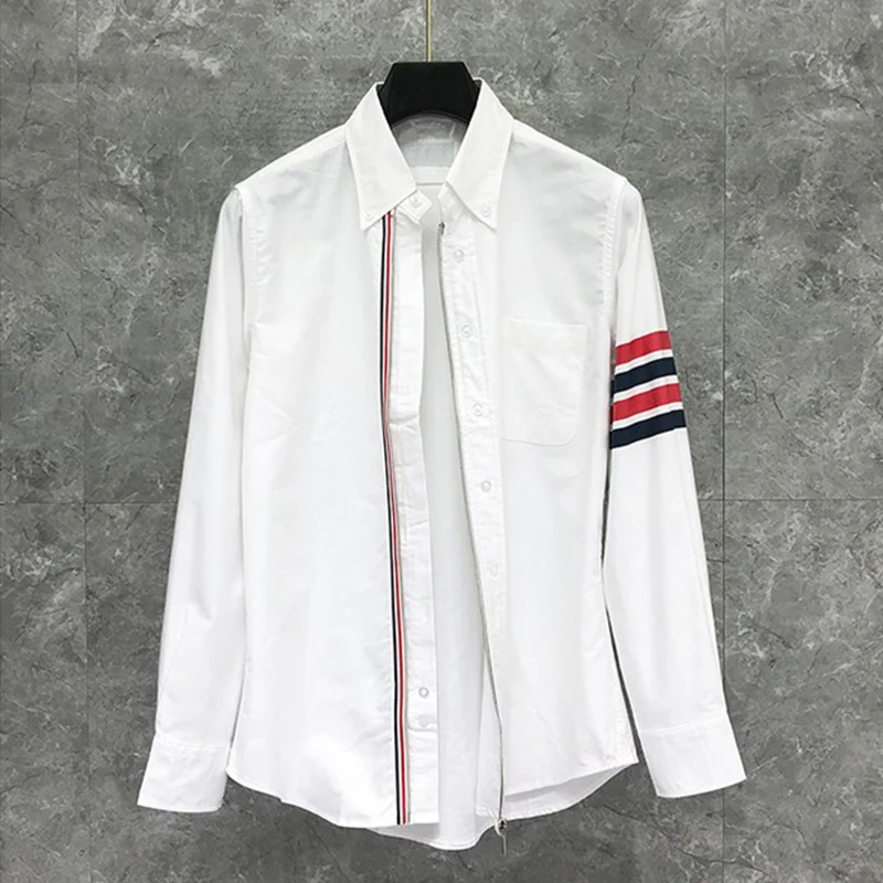 TB THOM Men's Shirt Button Down Short Sleeve Linen Shirts for Men Summer Casual Cotton Spread Collar Beach Shirts Wholesale