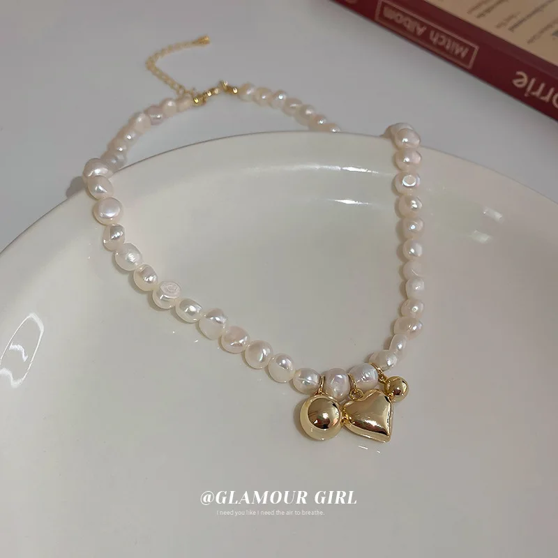 100% натуральный пресноводный жемчуг 14 К позолота романтическое любовное Сердце