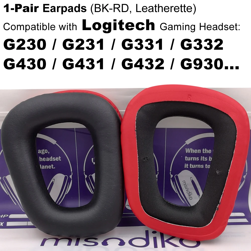 

Повязка на голову misodiko/амбушюры сменные для Logitech G230 G231 G331 G332 G430 G431 G432 G930 игровая гарнитура (искусственная кожа)