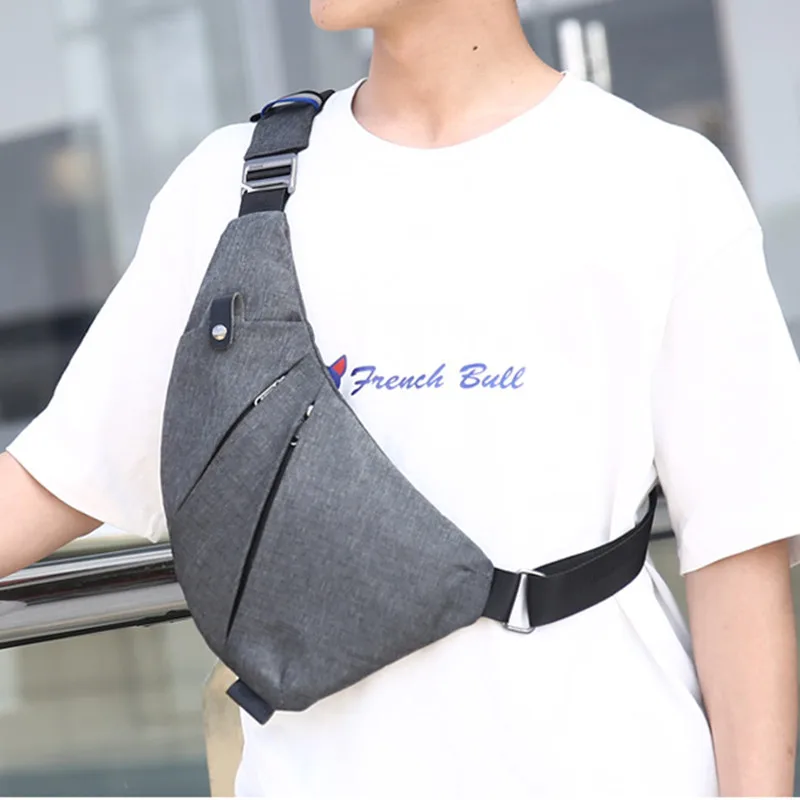 Fashion Sports Men's Chest Bag Anti-Theft Crossbody Bags Multifunction Male Shoulder Messenger Bag Casual Travel Sling Bag