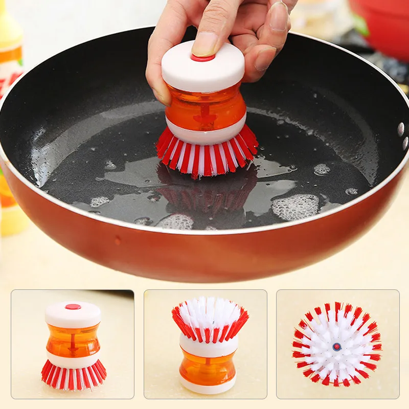 

Plastic Kitchen Wash Pot Dish Brush Washing Utensils Washing Up Liquid Soap Dispenser Random Color Household Cleaning Supplies