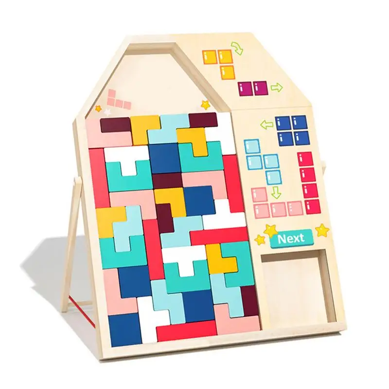 

Russian Blocks Jigsaw Puzzle Brain Teaser Puzzles Set Geometric Shape Pattern Blocks Logic Game STEM Montessori Educational Gift