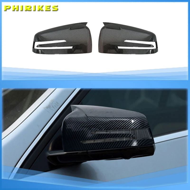 

Боковые зеркальные колпачки для Mercedes Benz W176 W246 W212 W204 C117 X156 X204 W221 C218 A B C E S CLA GLA GLK, черного цвета