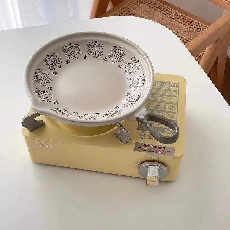 

Japanese Household Single Handle Frying Pan Heat-resistant Ceramic Pot Creative Pan Direct Open Fire Oven Available