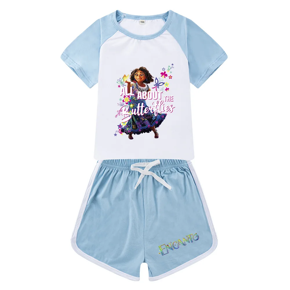 

Детская футболка с принтом «Волшебный дом», шорты для мальчиков и девочек, спортивные костюмы, Новинка лета 2022