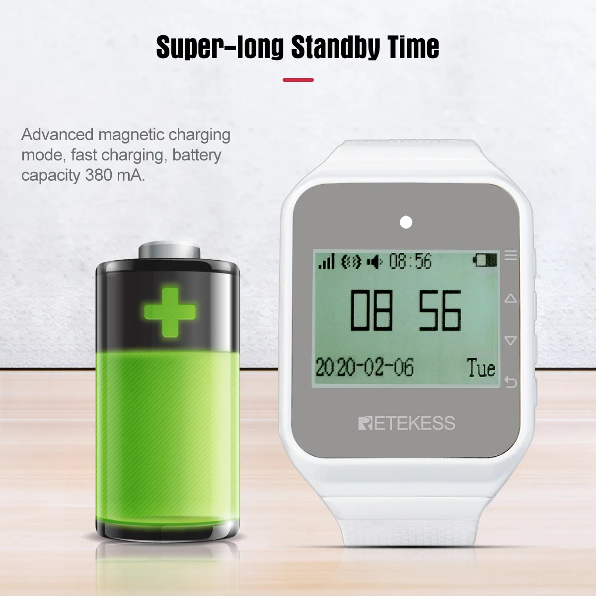 Retekess TD108 Пейджер для ресторана 2 шт. приемник часов 20 кнопок вызова официанта