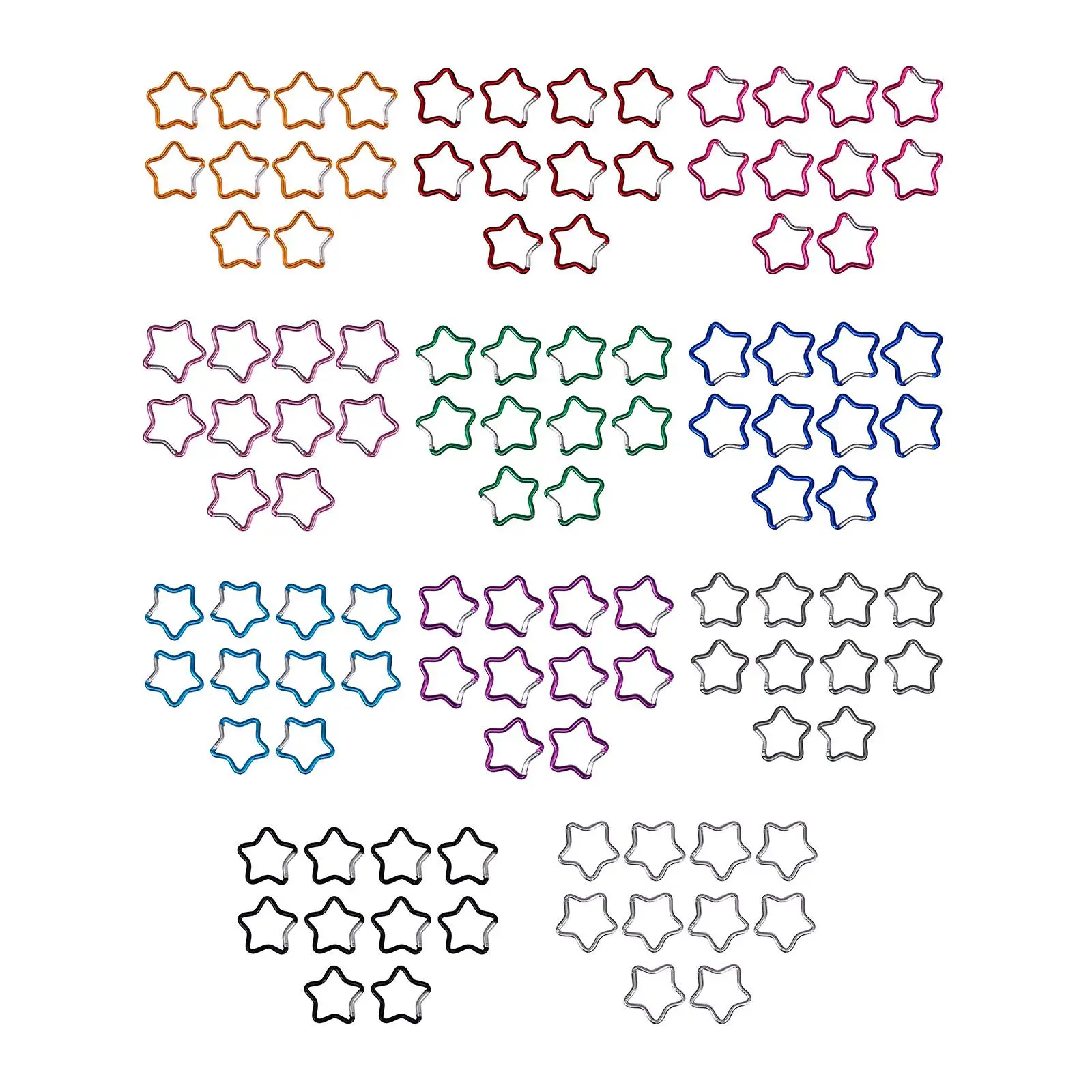 10 карабин в форме пятиконечной звезды сверхмощный крючок для ключей маленький