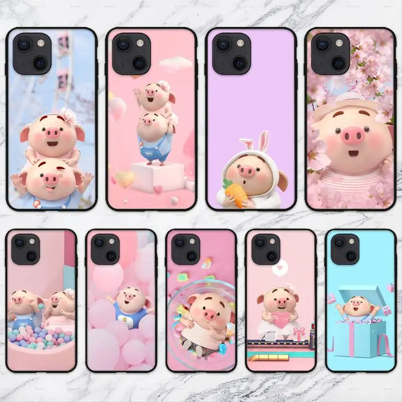 

Милый розовый пластиковый чехол со свиньей для телефона iPhone 11 12 Mini 13 14 Pro XS Max X 8 7 6s Plus 5 SE XR