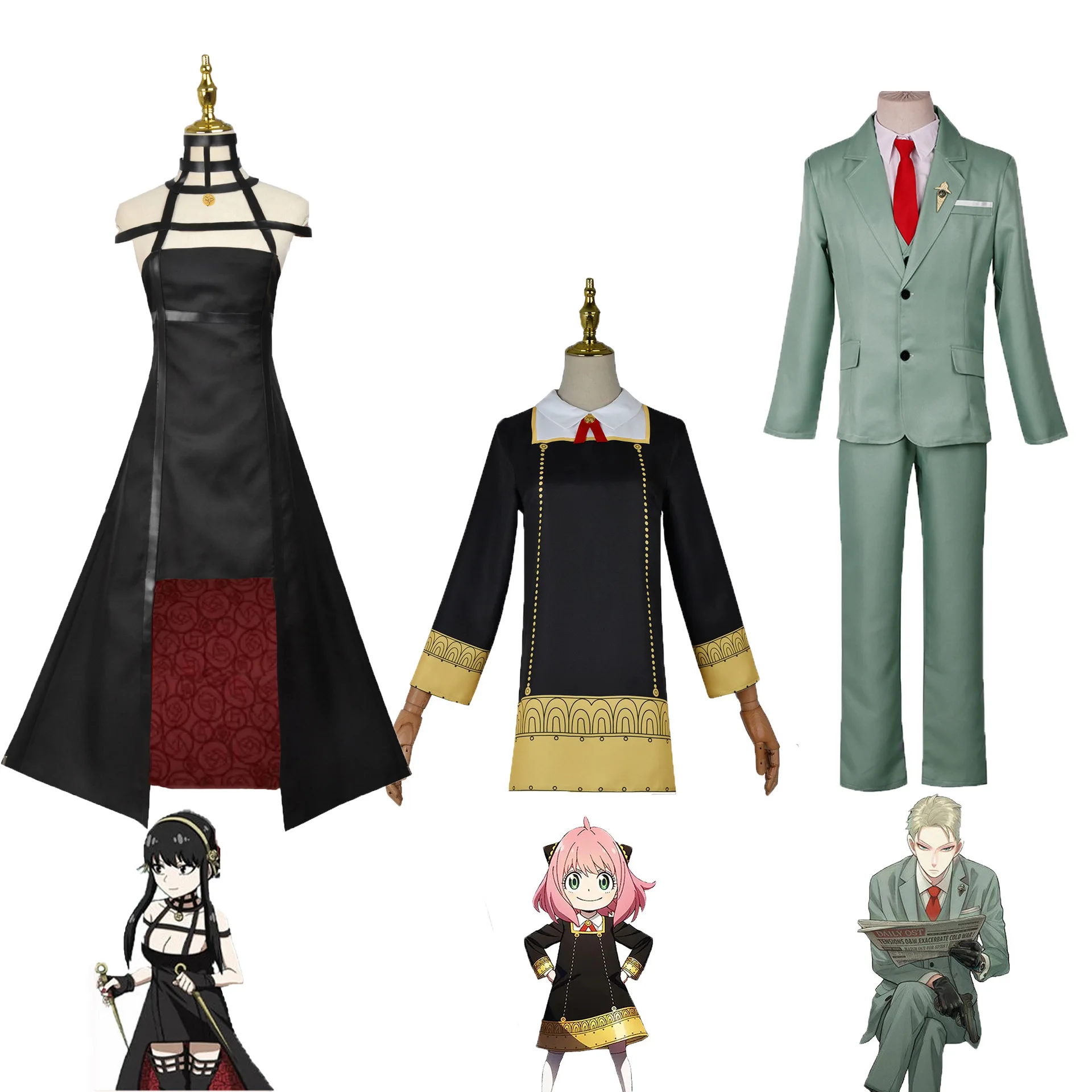 

SPY×FAMILY Cosplay Yor Forger Dresses Twilight Loid Forger Costume Anya Dress Yor Briar Wigs Headgear Anime Wig Headdress