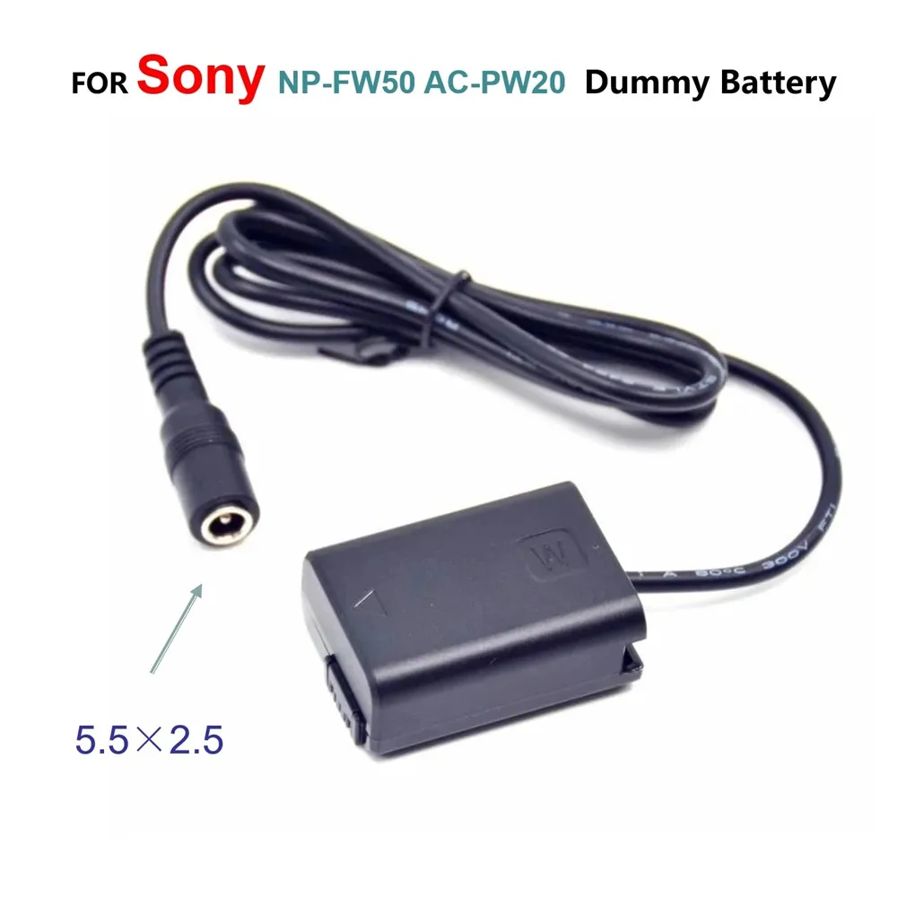 

AC-PW20 FW50 DC Coupler NP-FW50 Dummy Battery For Sony Alpha 7 a7 a7S a7II a7R A3000 A5000 A6000 NEX5 NEX3 NEX ZV-E10