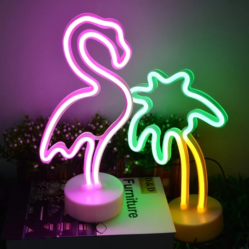 

Neon Signs Flamingo Cat Neon Lights for Decor Light Lamp Bedroom Beer Bar Hotel Party Game Room Wall Art Commercial Decoration