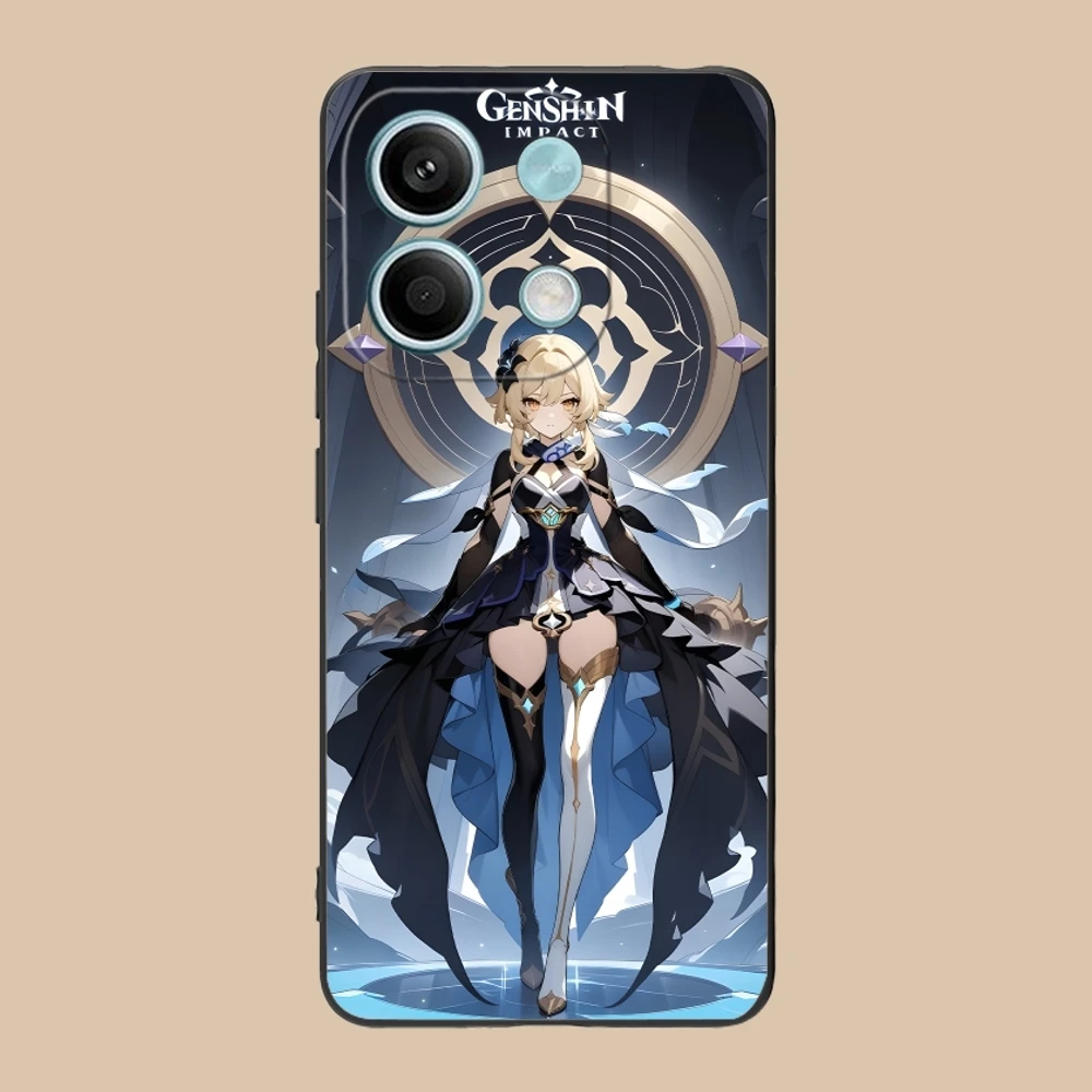 Genshin Impact Lumine Mobile Phone Case for Xiaomi Redmi Note 13 12 11 10 9 8 7 6 S A Pro Lite Plus 5G Black Cover Shell