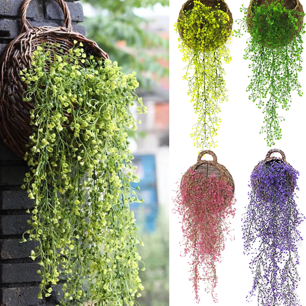 

Искусственные подвесные цветы 85 см, Декор для дома, искусственные цветы из искусственной ивы, искусственные листва, цветочное украшение для...