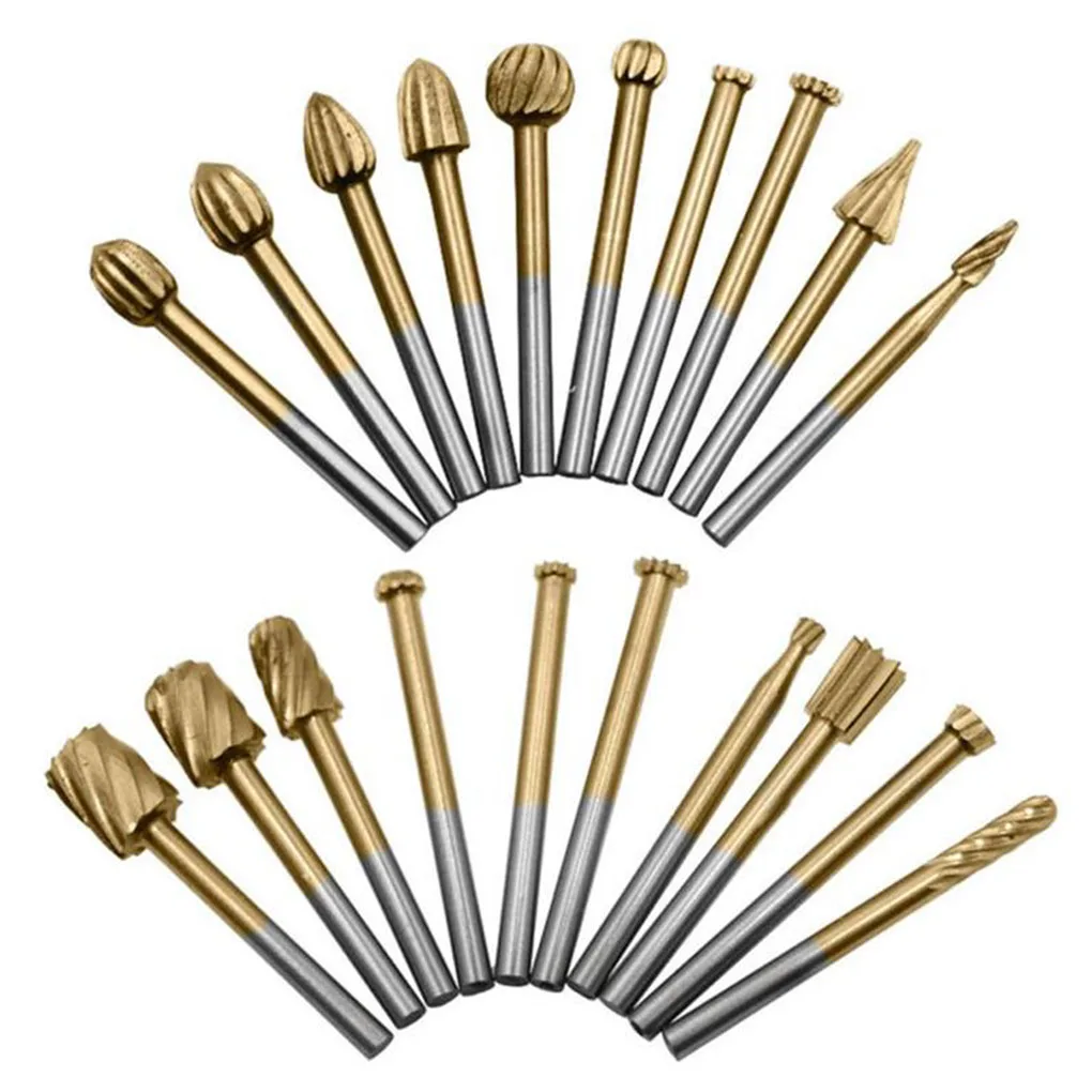 

20pcs Rotary Rasp Bit Woodworking Grinding Drill Bit 3mm Shank High-speed Steel Wood Rasp Bit
