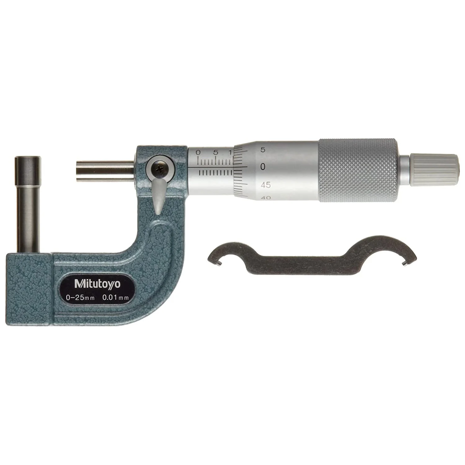 

Mitutoyo 115-302 Tube Micrometer,Cylindrical Anvil,Ratchet Stop,0-25mm Range,0.01mm Graduation,±0.003mm Accuracy,2mm Dia,Pin Tip