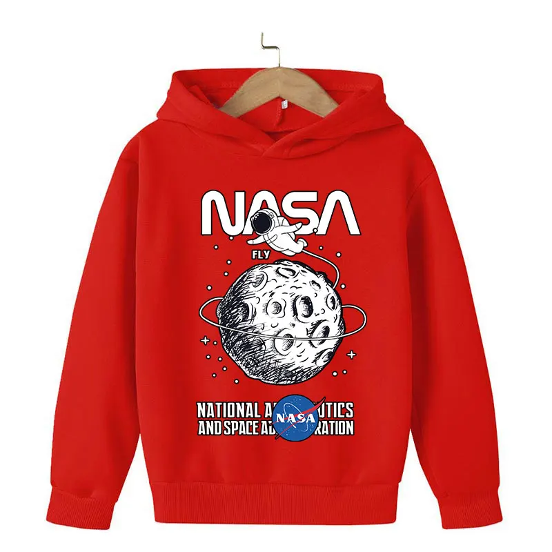 

Space Astronaut Print Sweater Harajuku Astronaut Spring and Autumn Hoodie Top Kids Street Fashion Casual Cotton Hoodie 4-14T
