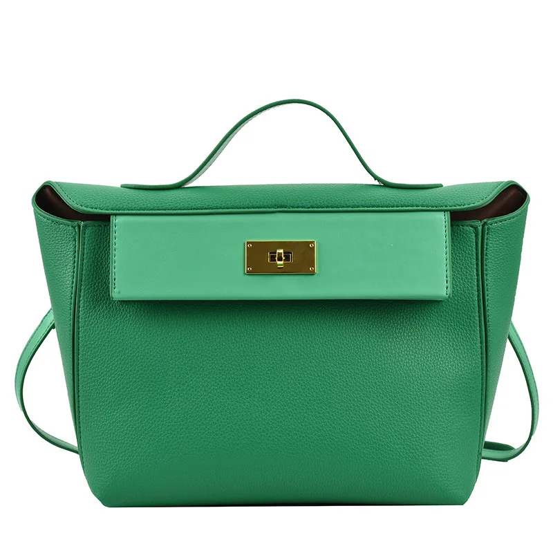 

lady pu leather green blue black red comutor bag for women delicate high quality simple novelty design shoulder handbag